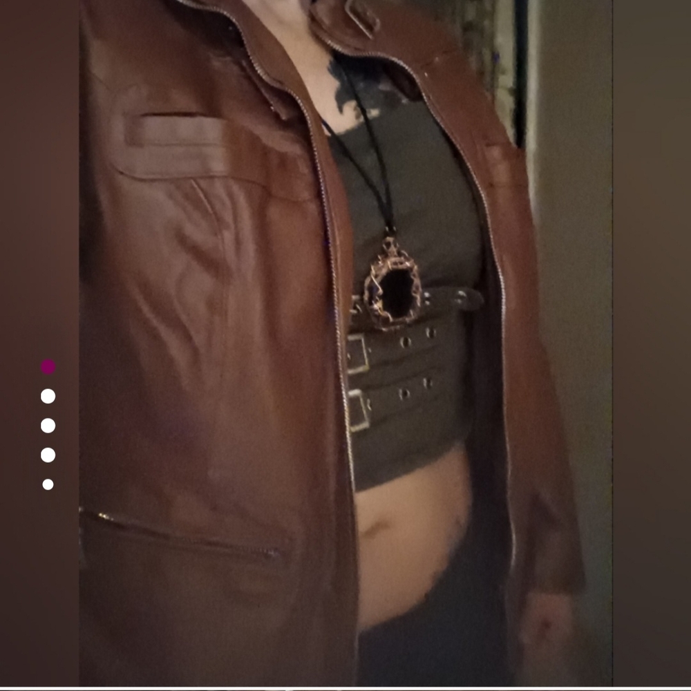 Nwot Brown Leather Moto Jacket